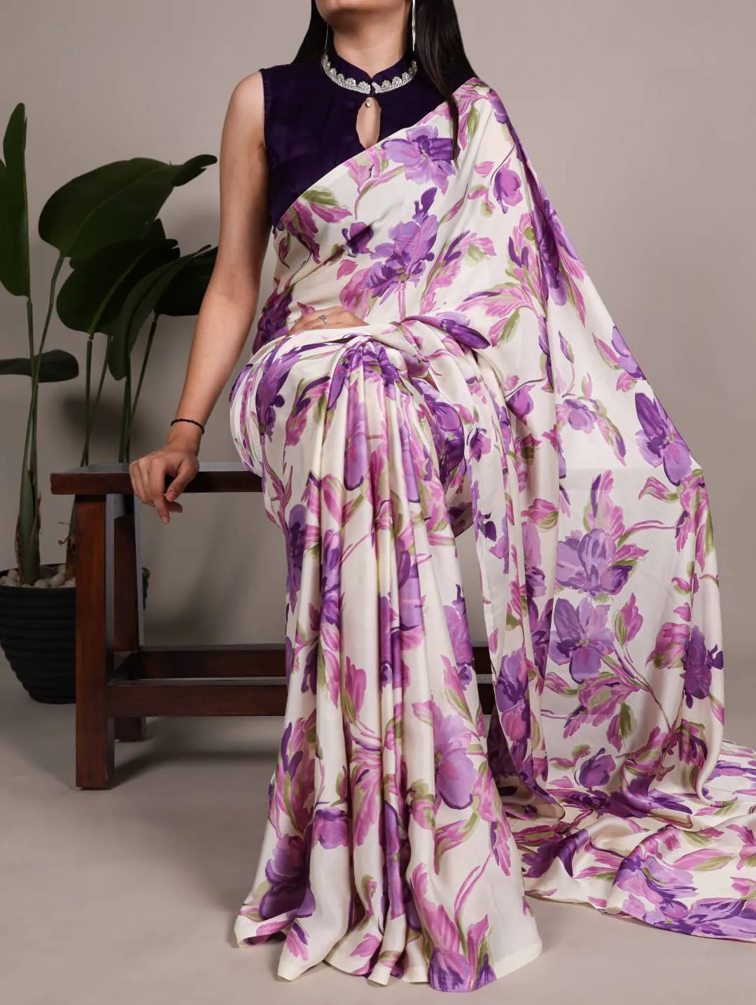 Launching WMN 7008 Satin Silk Floral Printed Saree Wholesale 2026