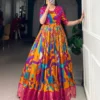 Launching WMN 5035 Tasar Silk Kalamkari Printed Festive Gown Wholesale 2026