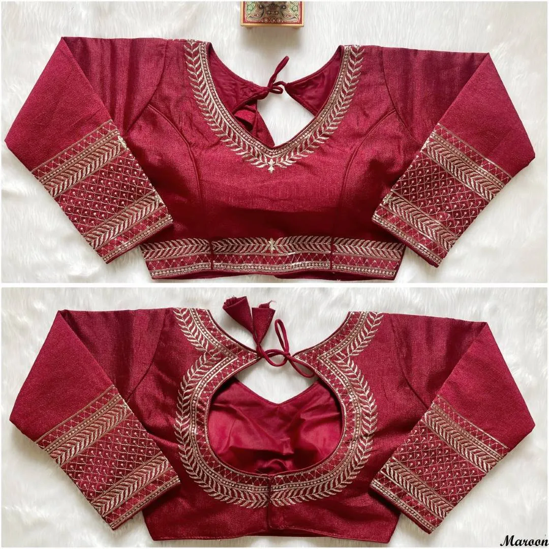 Beautiful Mrunal 285 Milan Silk Embroidery Work Festival Readymade Blouse 2026