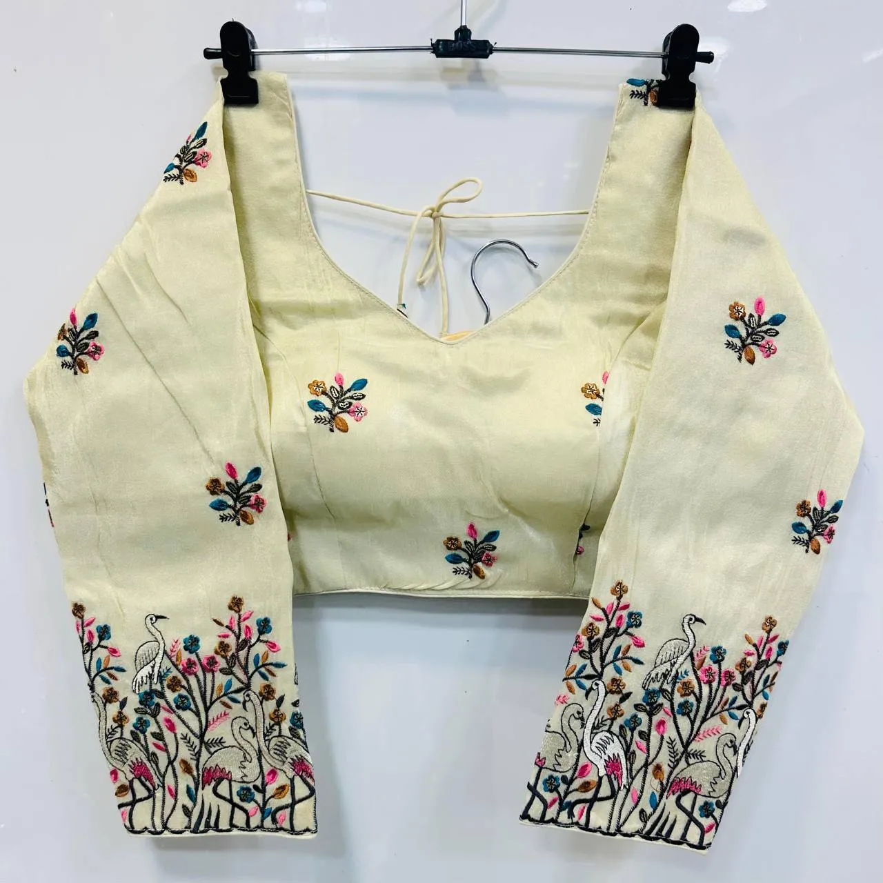 Launching Mrunal Figer Simmer Tissue Viscos Embroidery Readymade Blouse 2026