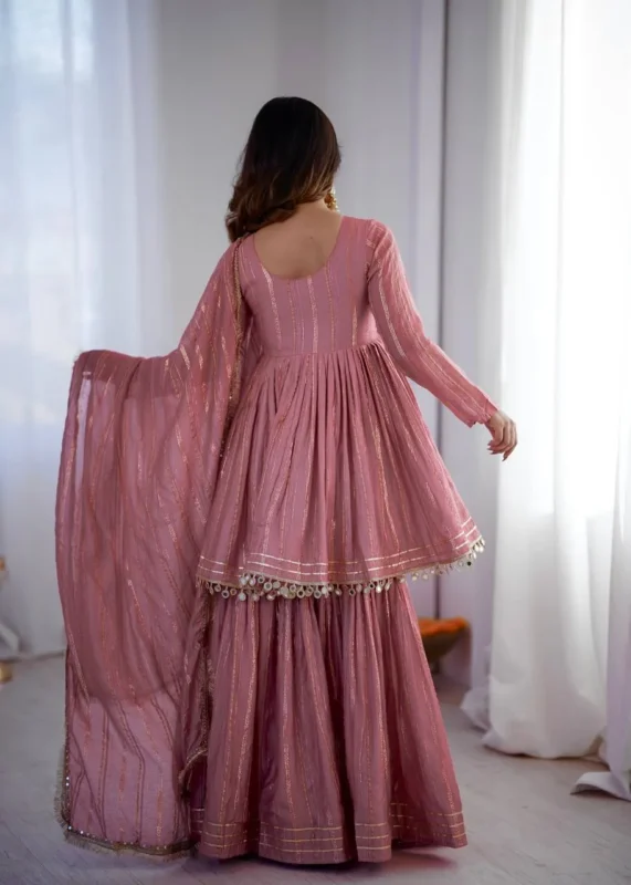Stylish Sabina 5300 Mal Chanderi Mirror Handwork Sharara Suit Wholesale 2026