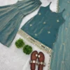Latest Sabina 5334 Fendy Silk Sky Blue Mirror Work Party Wear Sharara Suit Wholesale 2026