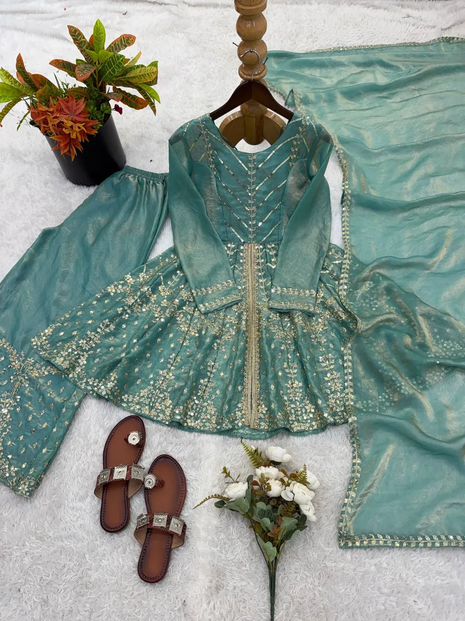 Buy Sabina 5340 Fendy Silk Embroidery Party Wear Sharara Suit Wholesale 2026