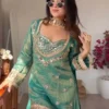 Sabina 5326 Fendy Silk Mirror Work Party Wear Sharara Suit Wholesale