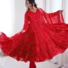 Sabina 5305 Mal Chanderi Mirror Handwork Anarkali Readymade Dress Wholesale