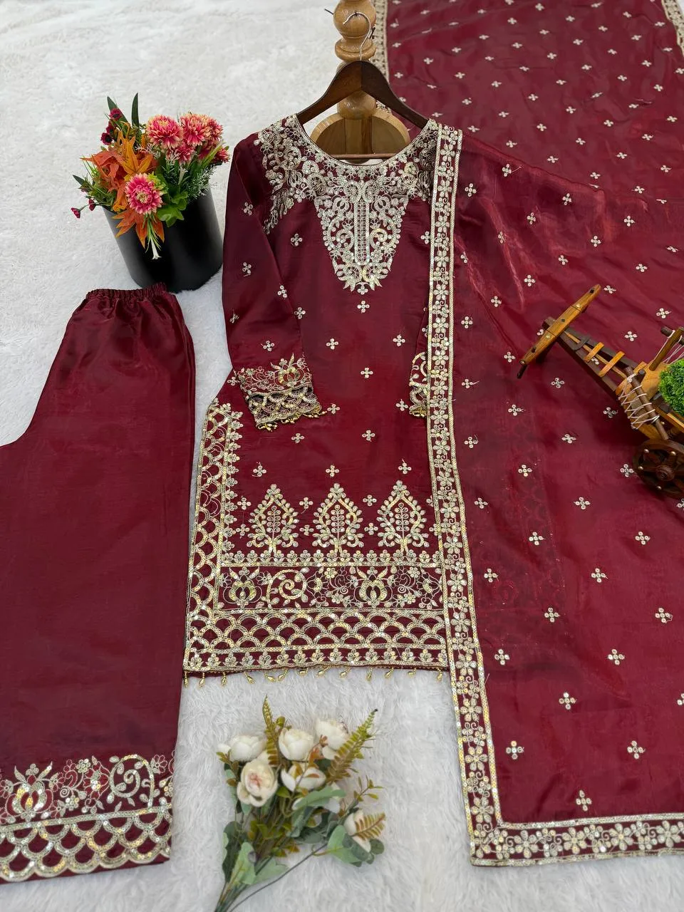 Beautiful Sabina 1700 Gmy Silk Embroidery Festival Sharara Suit Wholesale 2026