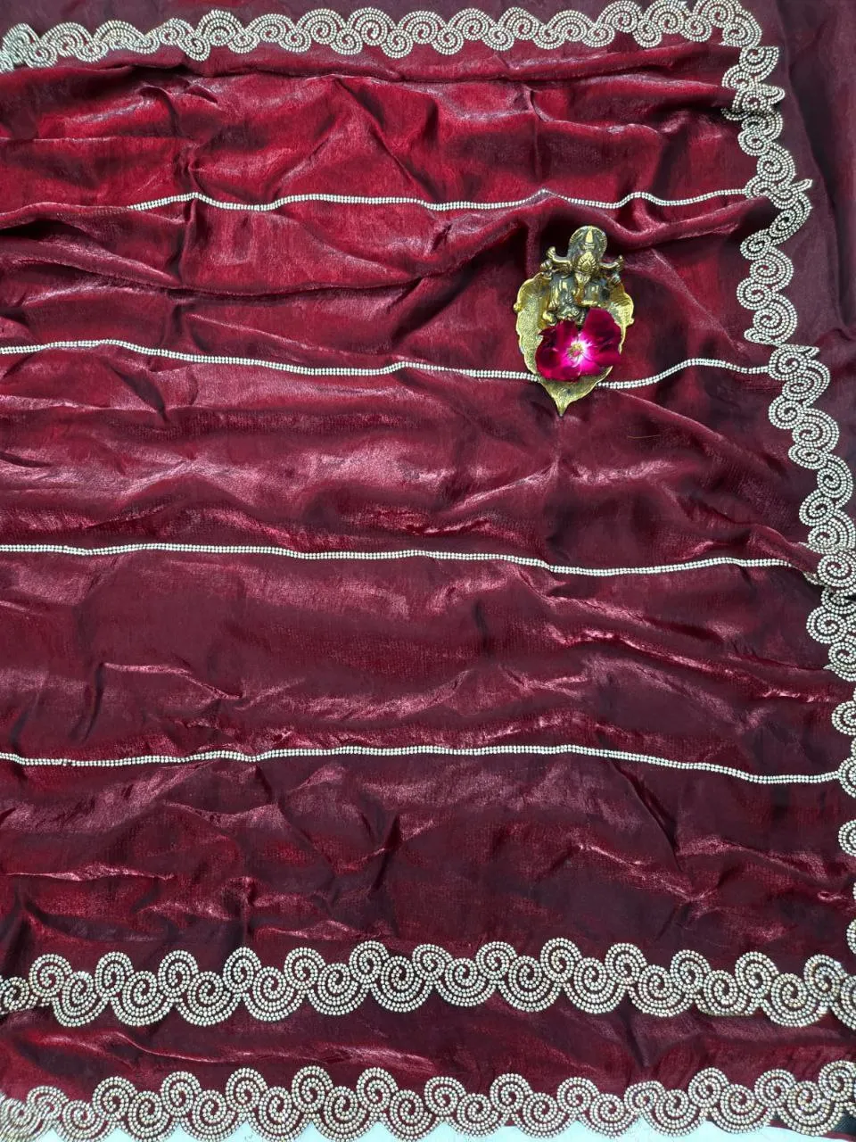 Beautiful RC1 Space Silk Jarkhan Work Festival Saree Wholesale Surat 2026