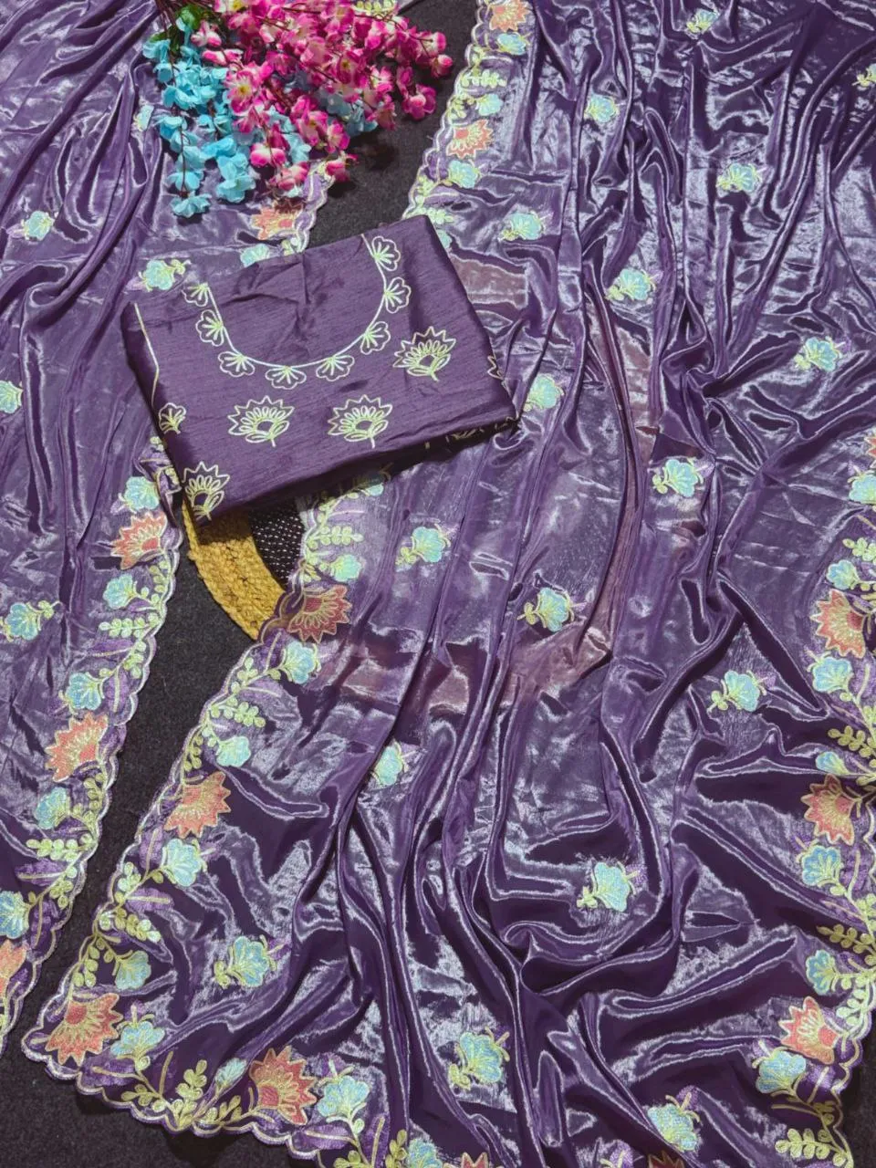 Buy RC1 Surya Mukhi Prada Silk Original Thred Work Saree Wholesale Surat 2026