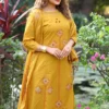 Stylish KR 394 Cotton Mustard Hand Block Printed Readymade Dress Wholesale Surat 2026
