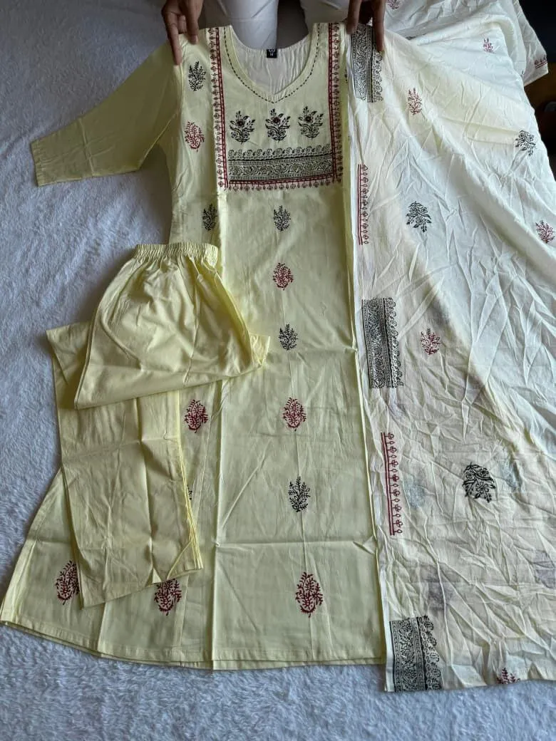 Launching KR 406 Cotton Light Yellow Mirror Hand Work Readymade Dress Wholesale Surat 2026