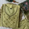 Buy KR 409 Mul Chanderi Elaichi Color Lichi Silk Jecard Readymade Dress Wholesale Surat 2026