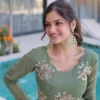 Launching Moni 1222 Silver Crunchy Embroidery Work Gown Wholesale Surat 2026