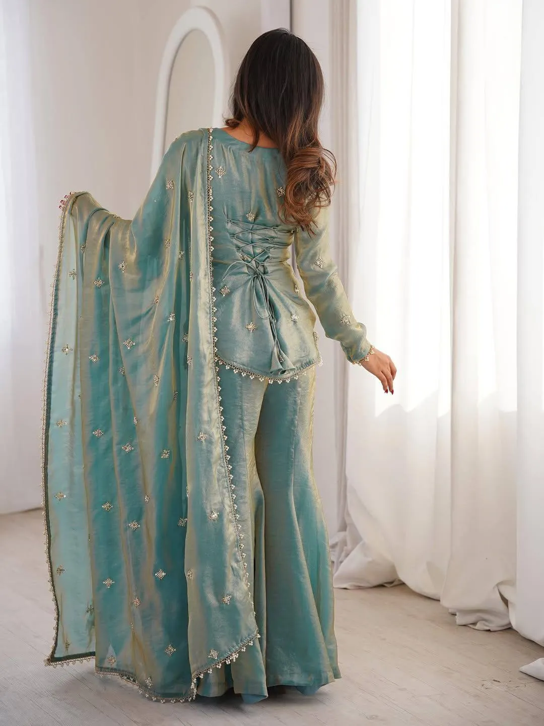 Launching SBD 1832 JMC Silk Sequins Work Festival Gharara Suit Wholesale Surat 2026