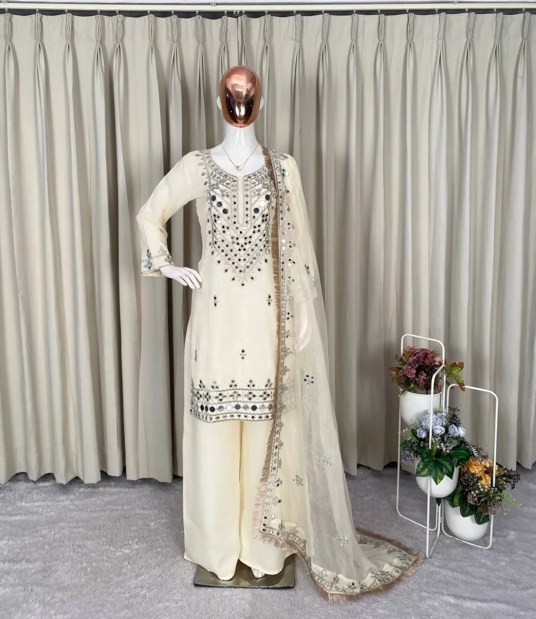 Latest BV 452 Georgette Mirror Embroidery Work Readymade Dress Wholesale Surat 2026