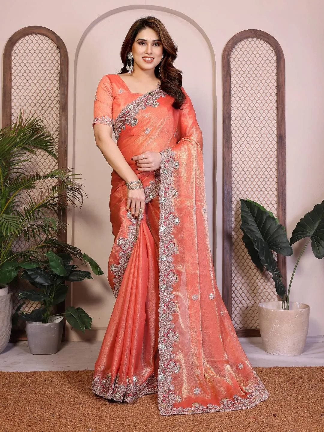 Stylish Kiara Oreva10 Fendy Chiffon Silk Embroidery Party Wear Saree Wholesale Surat 2026