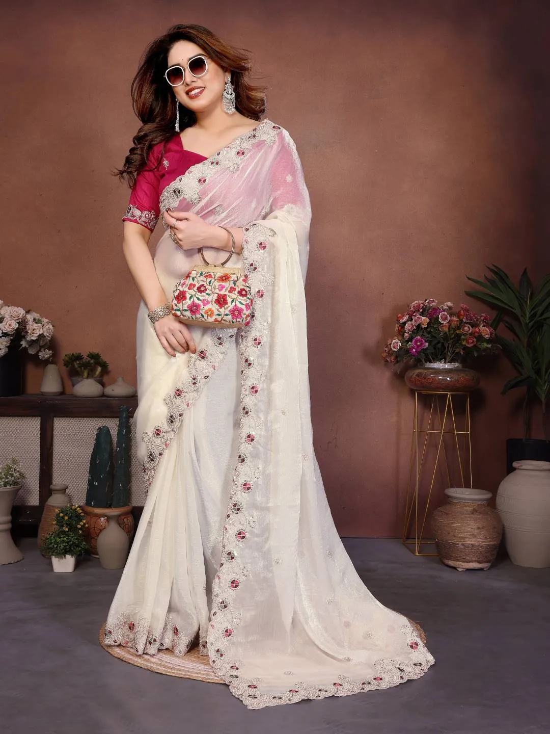 Stylish Kiara Oreva10 Fendy Chiffon Silk Embroidery Party Wear Saree Wholesale Surat 2026