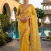 Kiara Dhurandhar Chiffon Embroidery Festival Saree Wholesale Surat