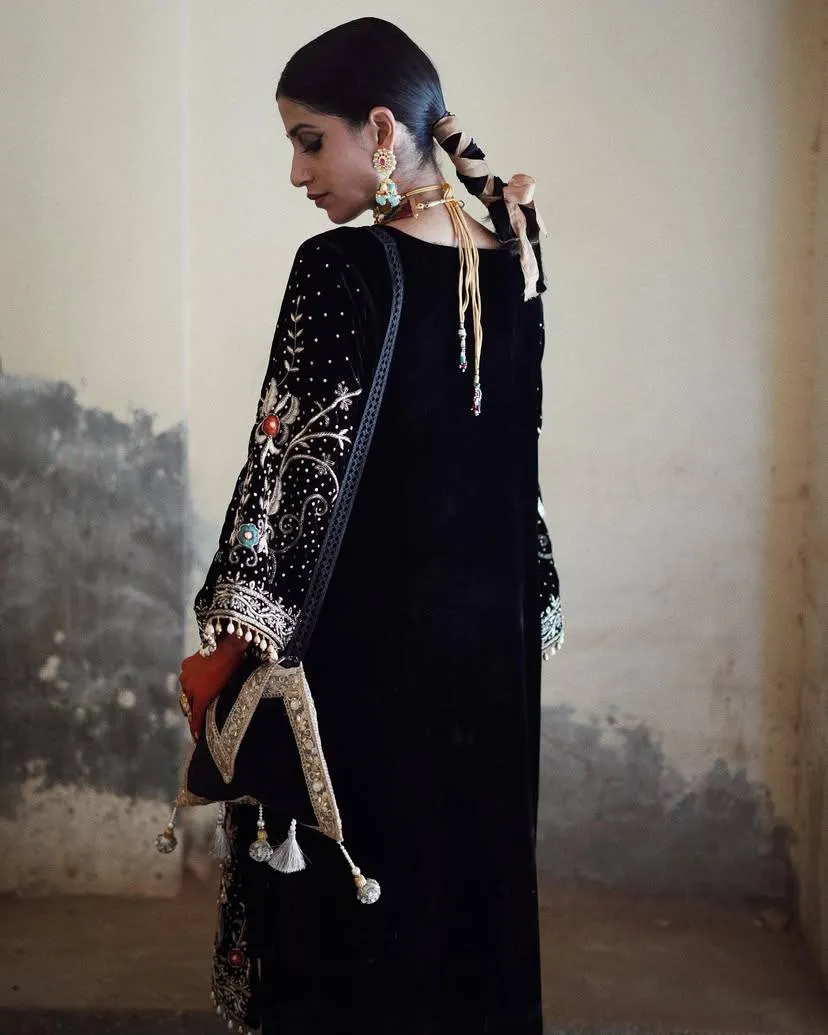 Stylish C585 1334 Velvet Sequins Party Wear Readymade Dress Wholesale Surat 2026