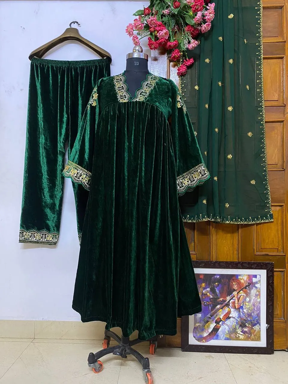 Latest C585 892 Velvet Zari Embroidery Work Festival Wholesale Surat 2026