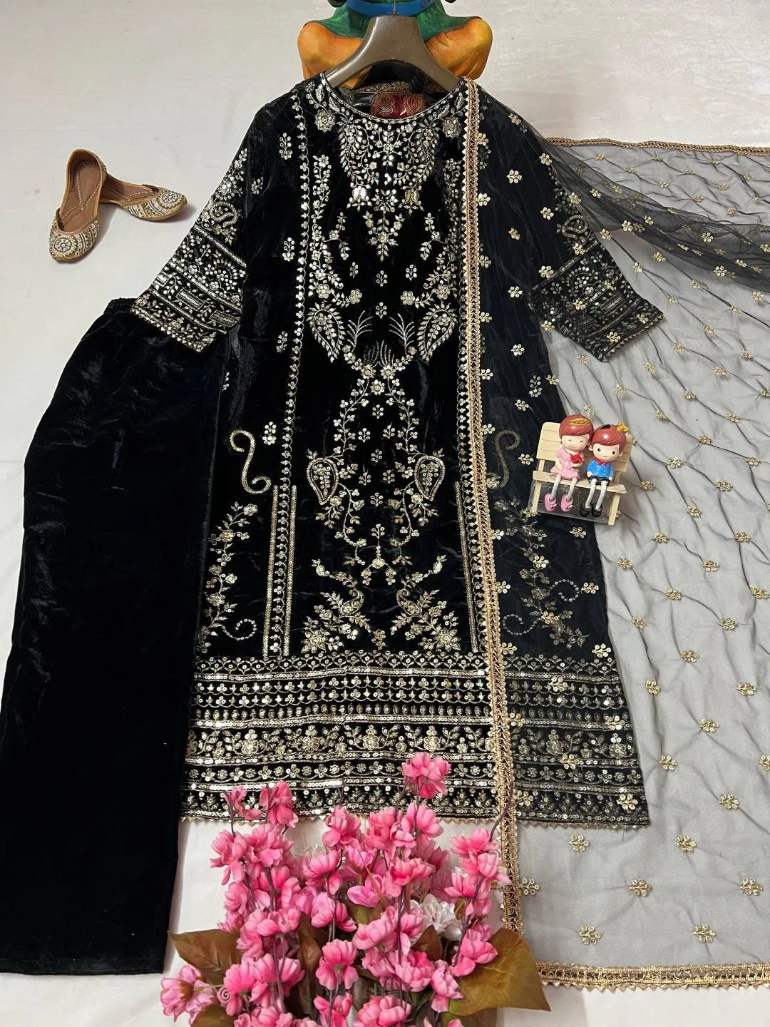 Buy C585 1389 Velvet Zari Embroidery Work Readymade Dress Wholesale Surat 2026