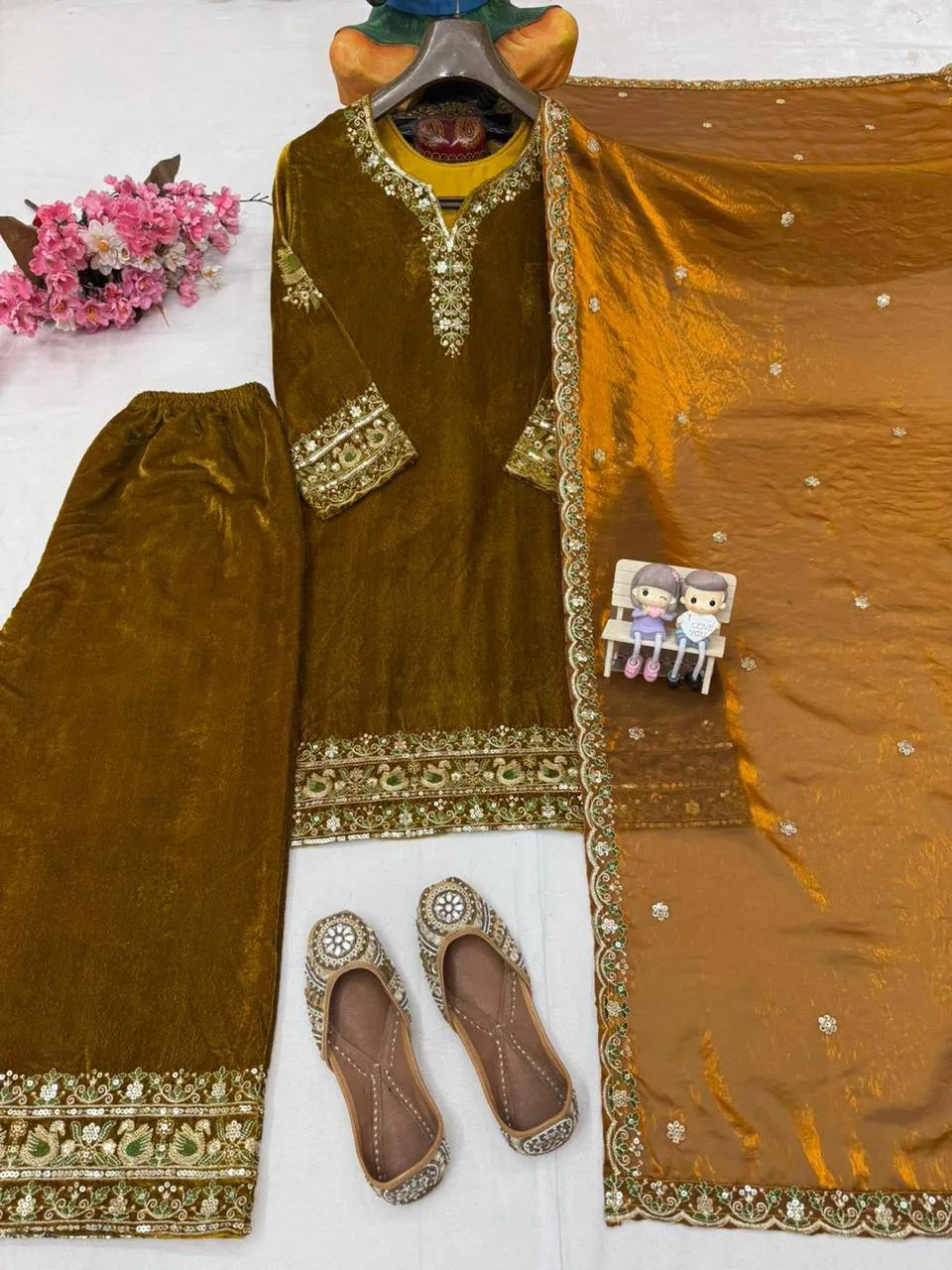 Latest C585 1421 Velvet Readymade Dress With Zari Wholesale Surat 2026