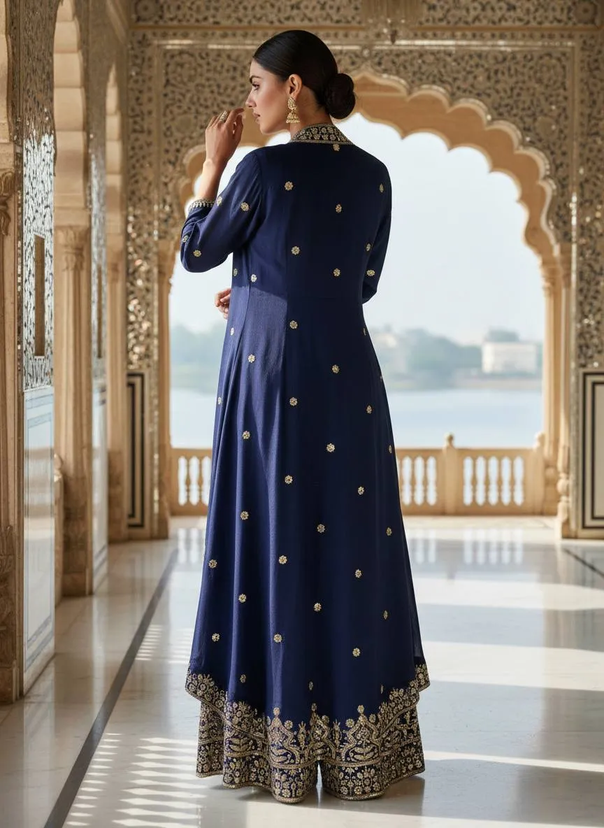 Launching C585 226 Chinon Silk Zari Sequins Work Indo Western Wholesale Surat 2026