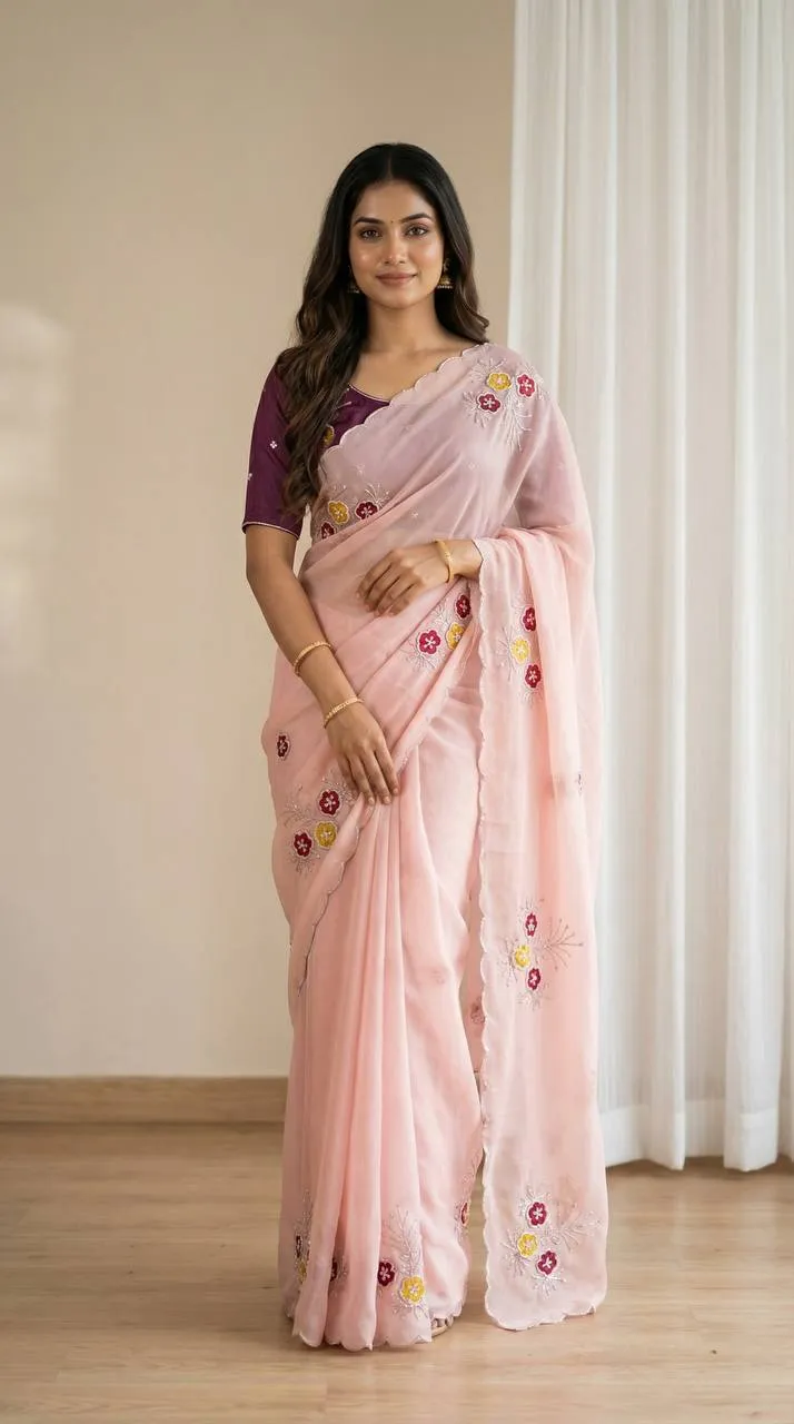 Launching WMS Roman Silk Ajarakh Mirror Work Saree Wholesale Surat 2026