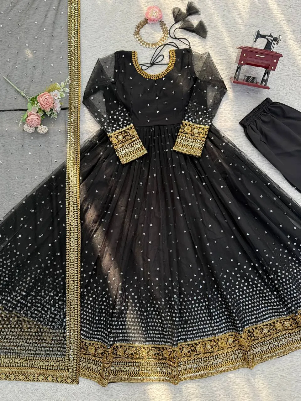 Launching Deepika 5996 Butterfly Net Sequnce Anarkali Gown Wholesale Surat 2026