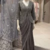 Beautiful Madhuri 250 Crep Satin Embroidery Wedding & Party Ready To Wear Saree Wholesale Surat 2026