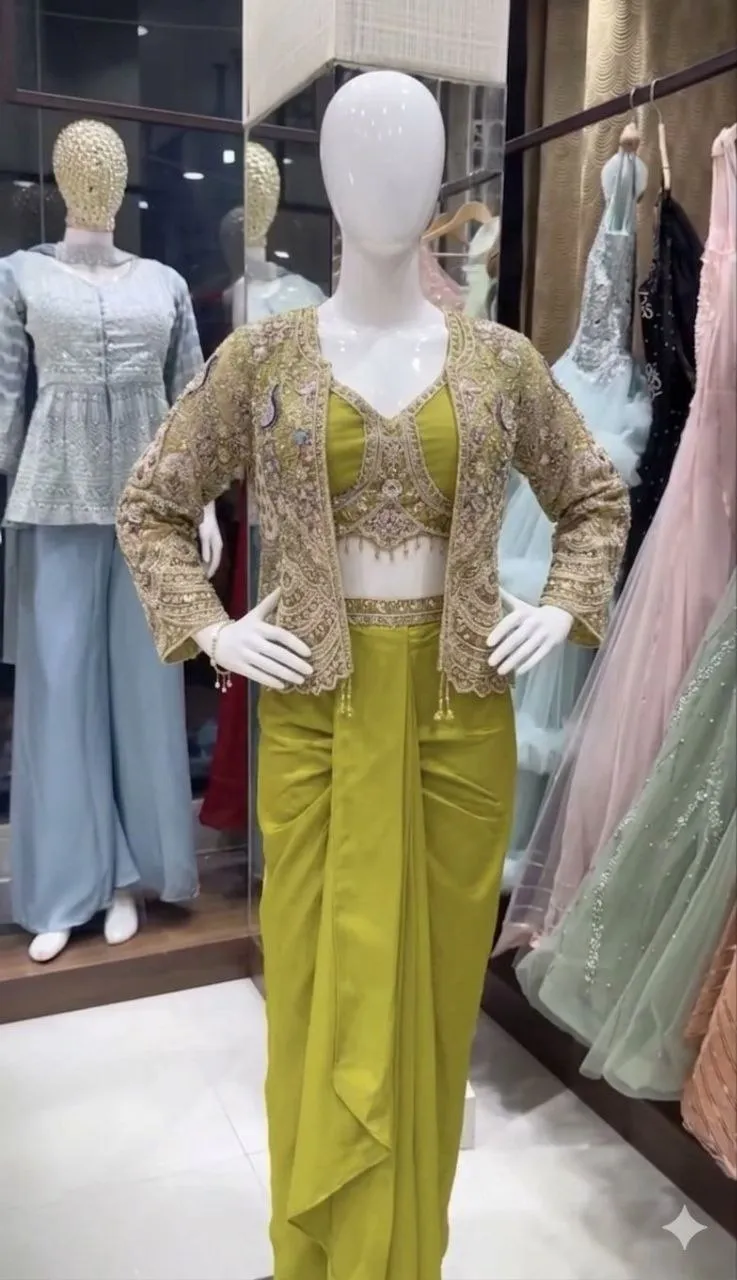 Stylish Madhuri 252 Crep Satin Embroidery Party Ready To Wear Saree Wholesale Surat 2026