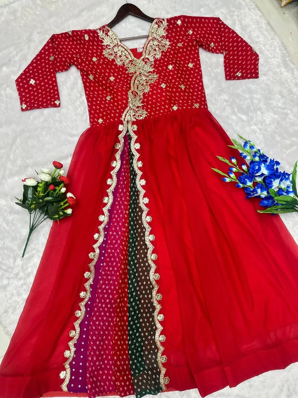 Launching Madhuri 260 Georgette Anarkali Embroidery Gown Wholesale Surat 2026
