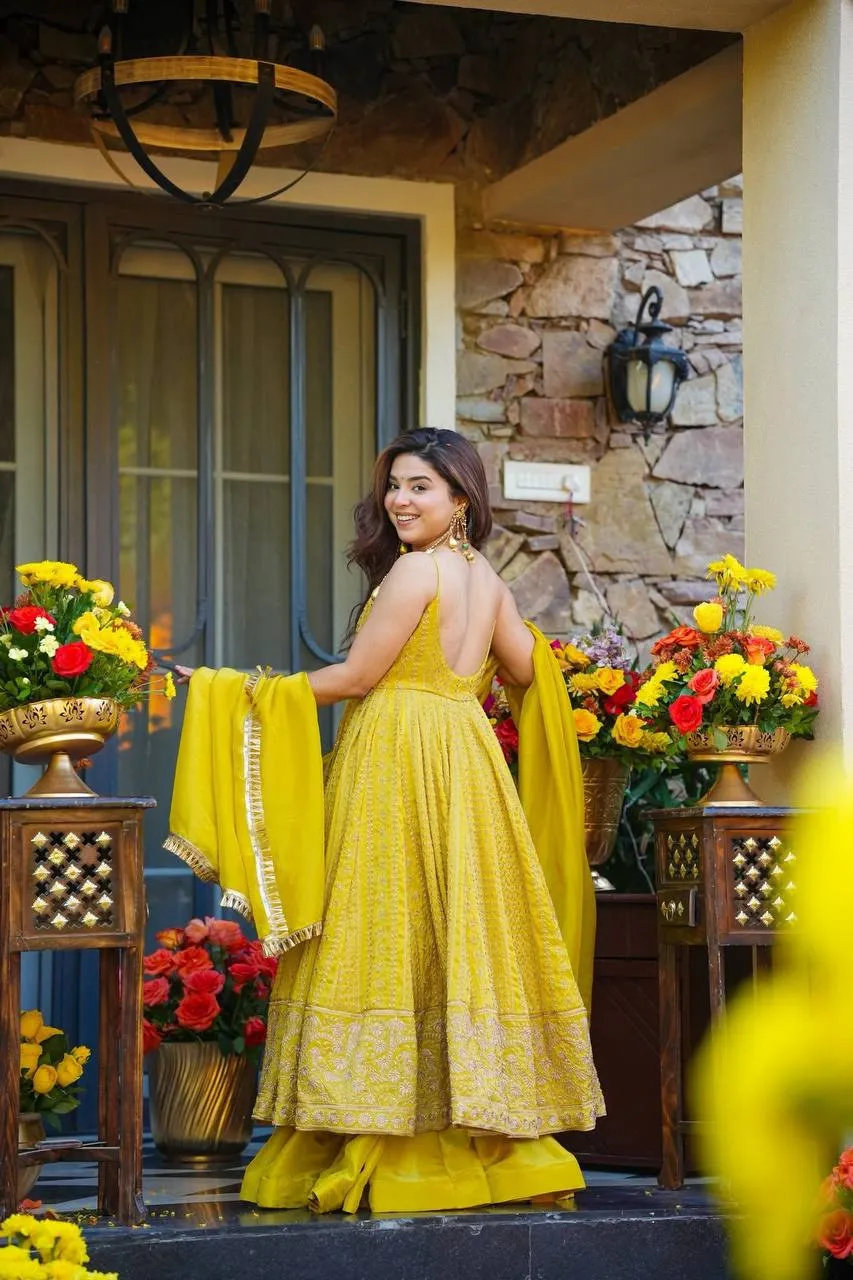 Launching STD 6118 Teby Organza Embroidery Festival Anarkali Gown Sharara Wholesale Surat 2026