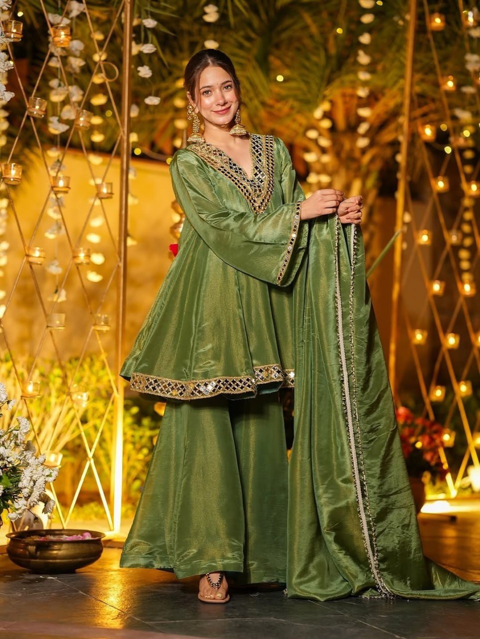 Sabina 5339 Tebby Organza Silk Mirror Work Sharara Suit Wholesale