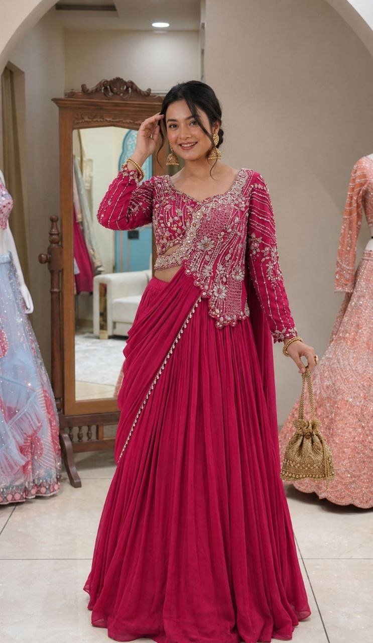 Madhuri258 Rangoli Trending Embroidery Ready To Wear Saree Wholesale Surat