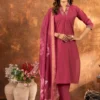 Beautiful Lila 102 Roman Silk Hand Work Readymade Dress Wholesale 2026