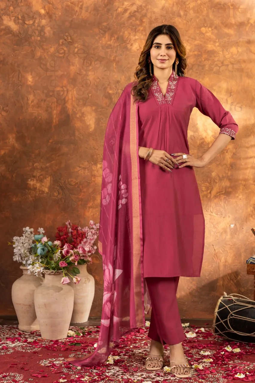 Beautiful Lila 102 Roman Silk Hand Work Readymade Dress Wholesale 2026