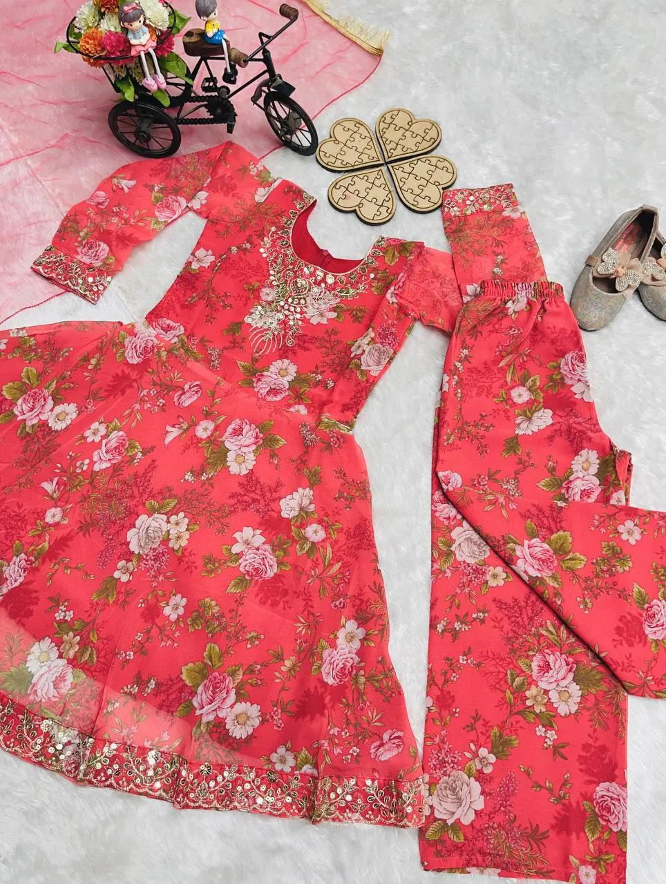 Latest Baby 218 Georgette Gown Kid Wear Wholesale 2026