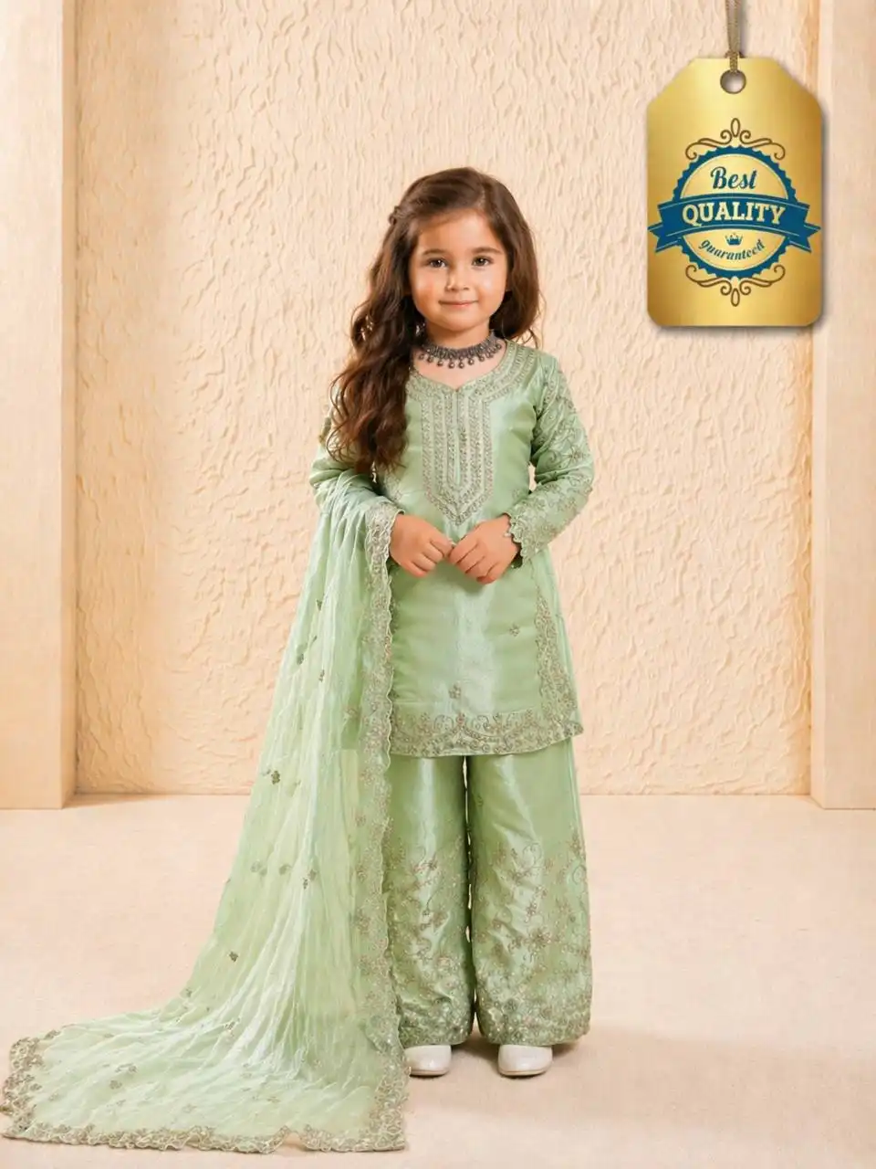 Baby 244 Gmy Silk Festival Sharara Suit Kids Wholesale