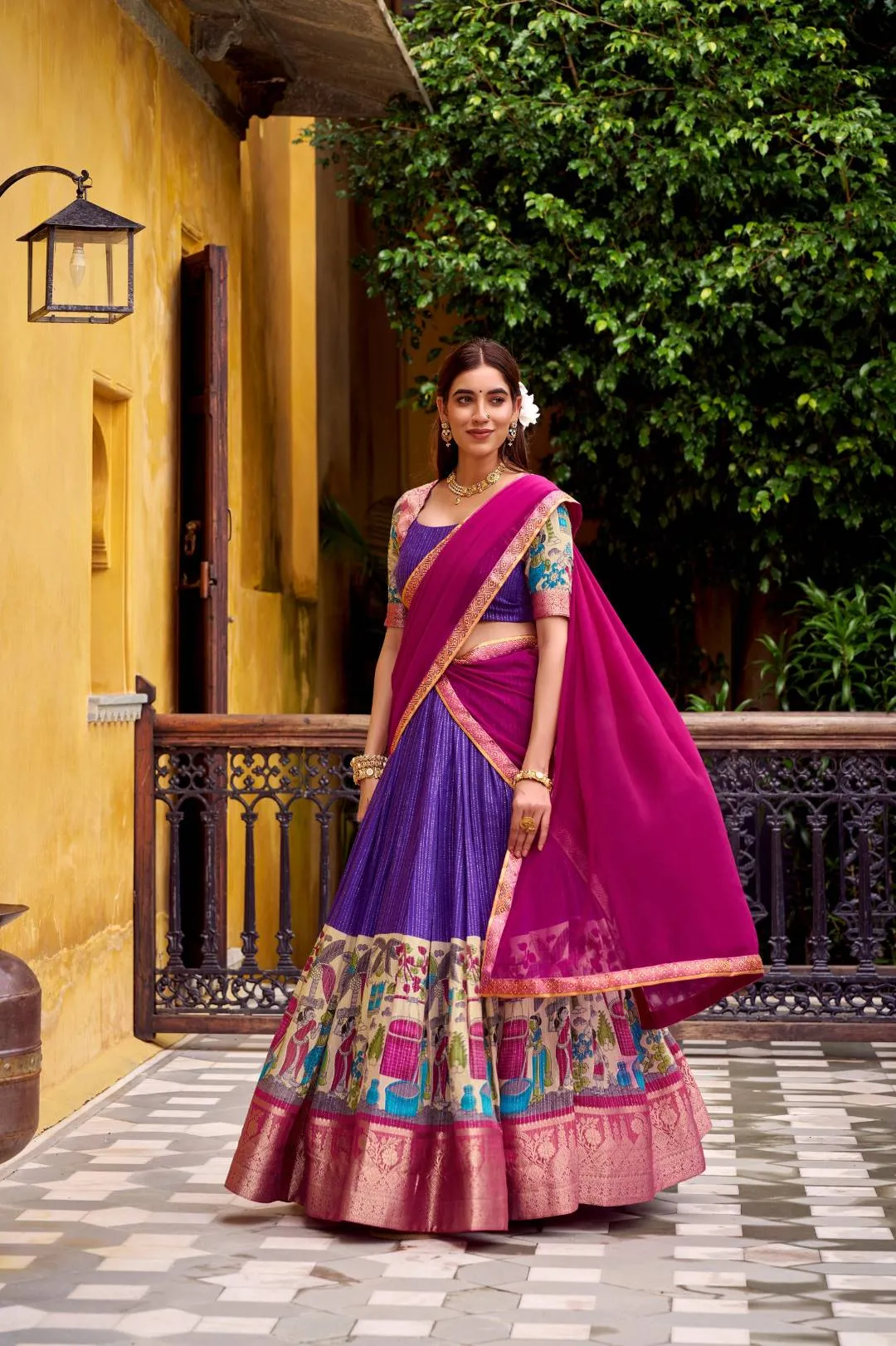 Buy WMN 1242 Nitriya Chanderi Kalamkari Lehenga Choli Wholesale 2026