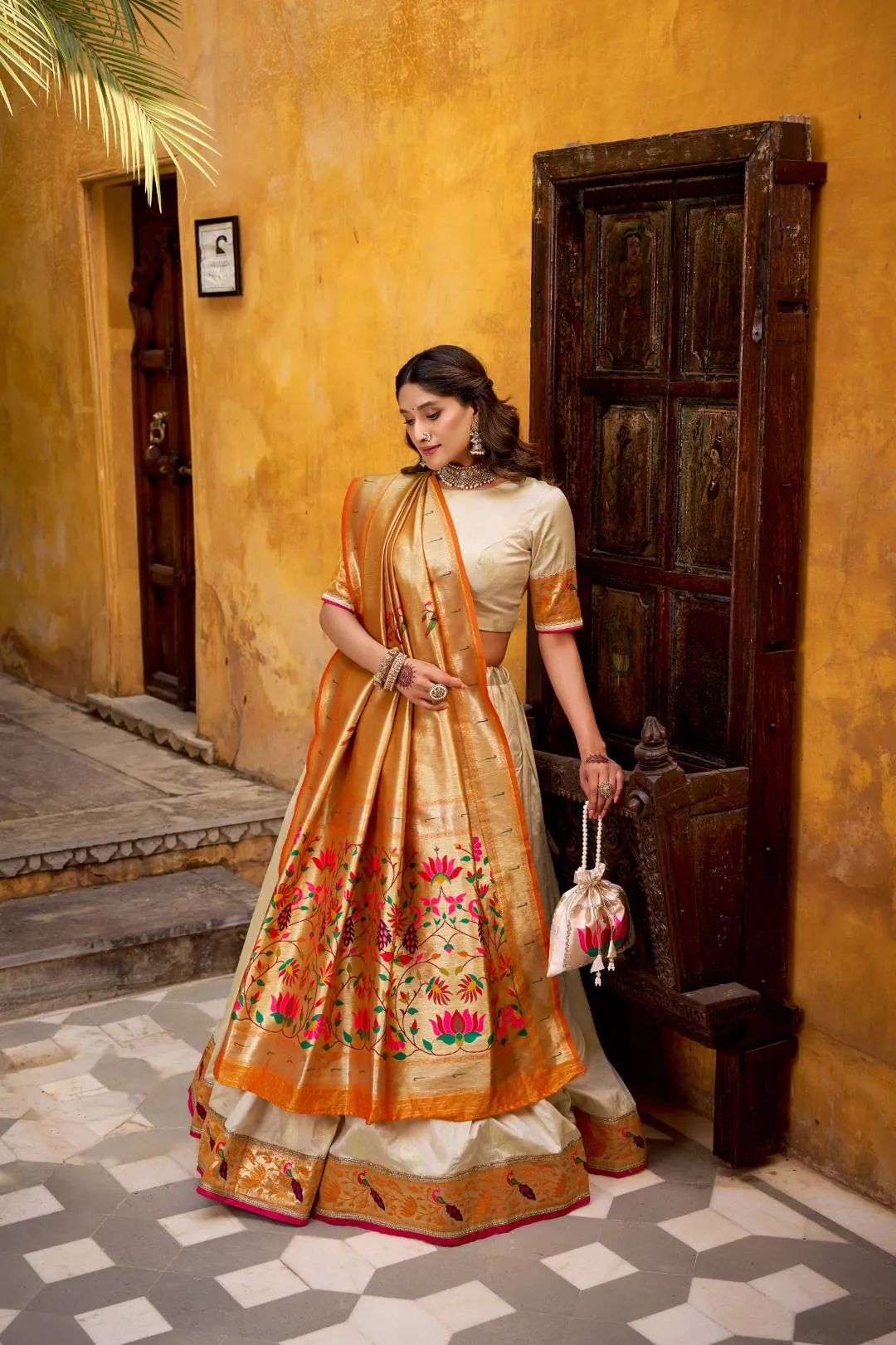 Beautiful WMN 2031 Kamkashi Paithani Silk Weaving Lehenga Choli Wholesale 2026