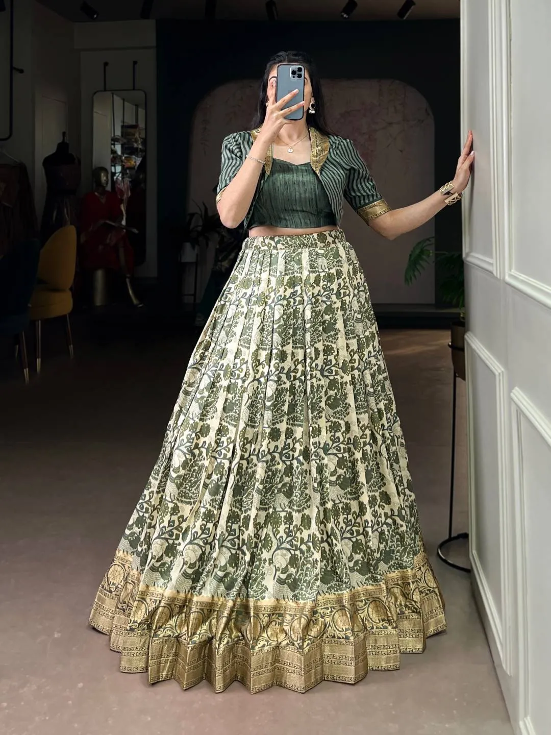 Latest WMN 1109 Tasar Silk Printed Lehenga Choli Wholesale 2026