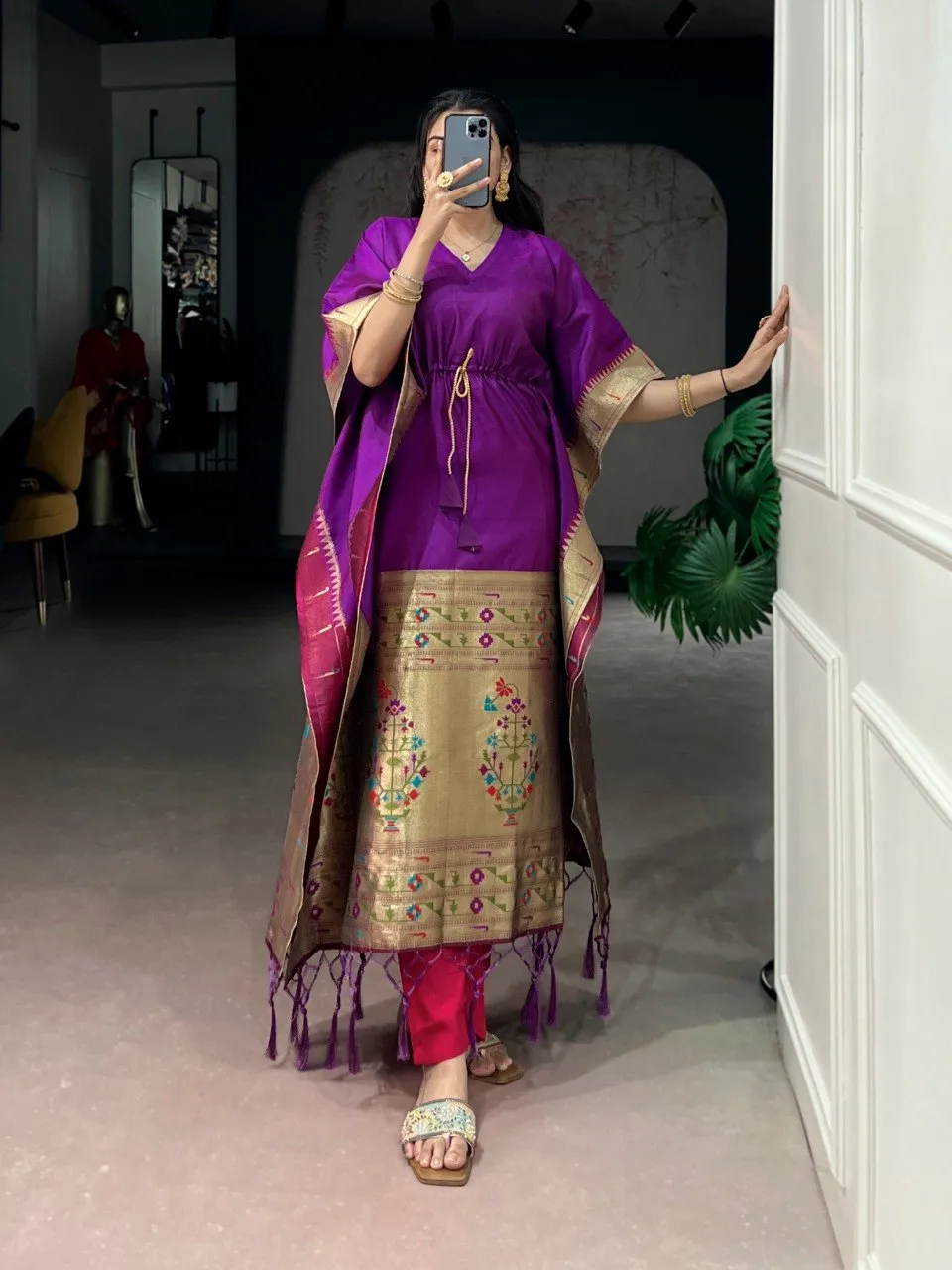 Beautiful WMN 3802 Jacquard Zari Weaving Work Western Wholesale 2026