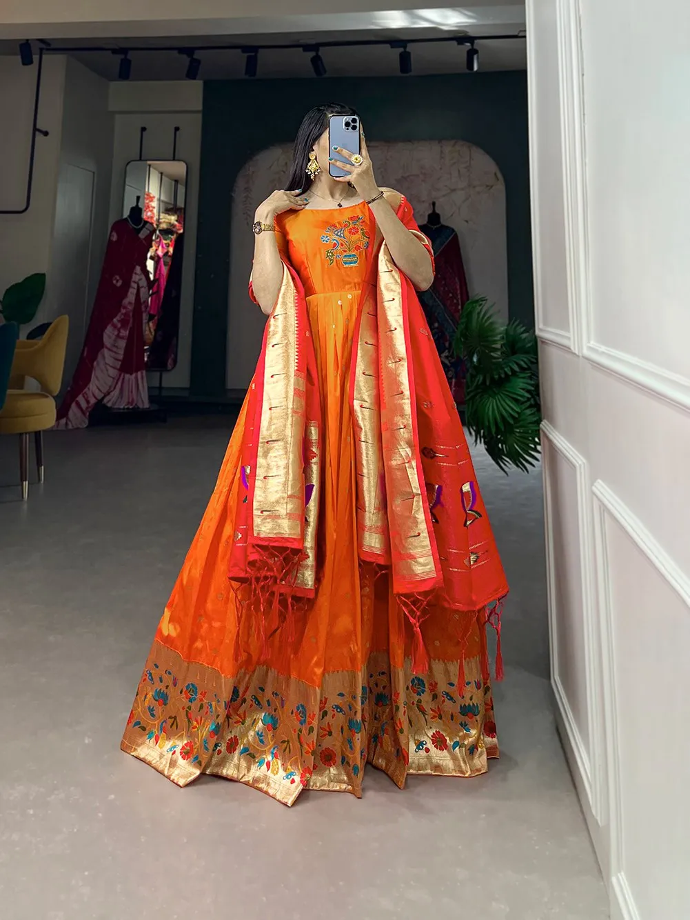 Buy WMN 5302 Jacquard Silk Festive Gown Wholesale 2026
