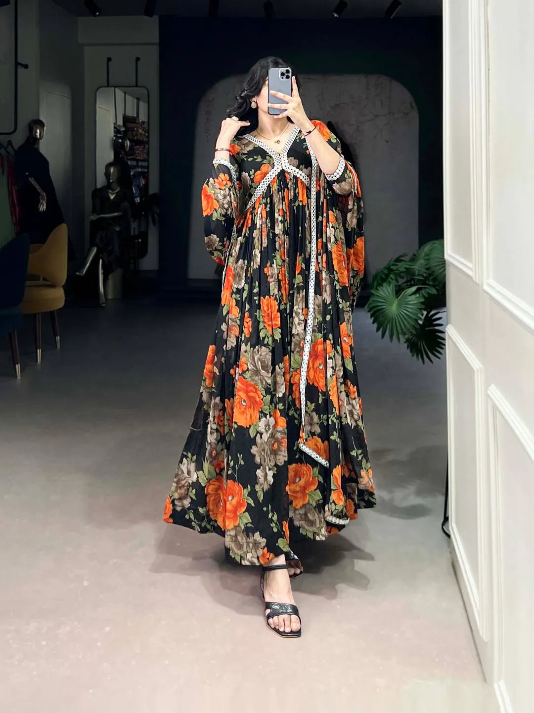 Latest WMN 5040 Georgette Floral printed Gown Wholesale 2026