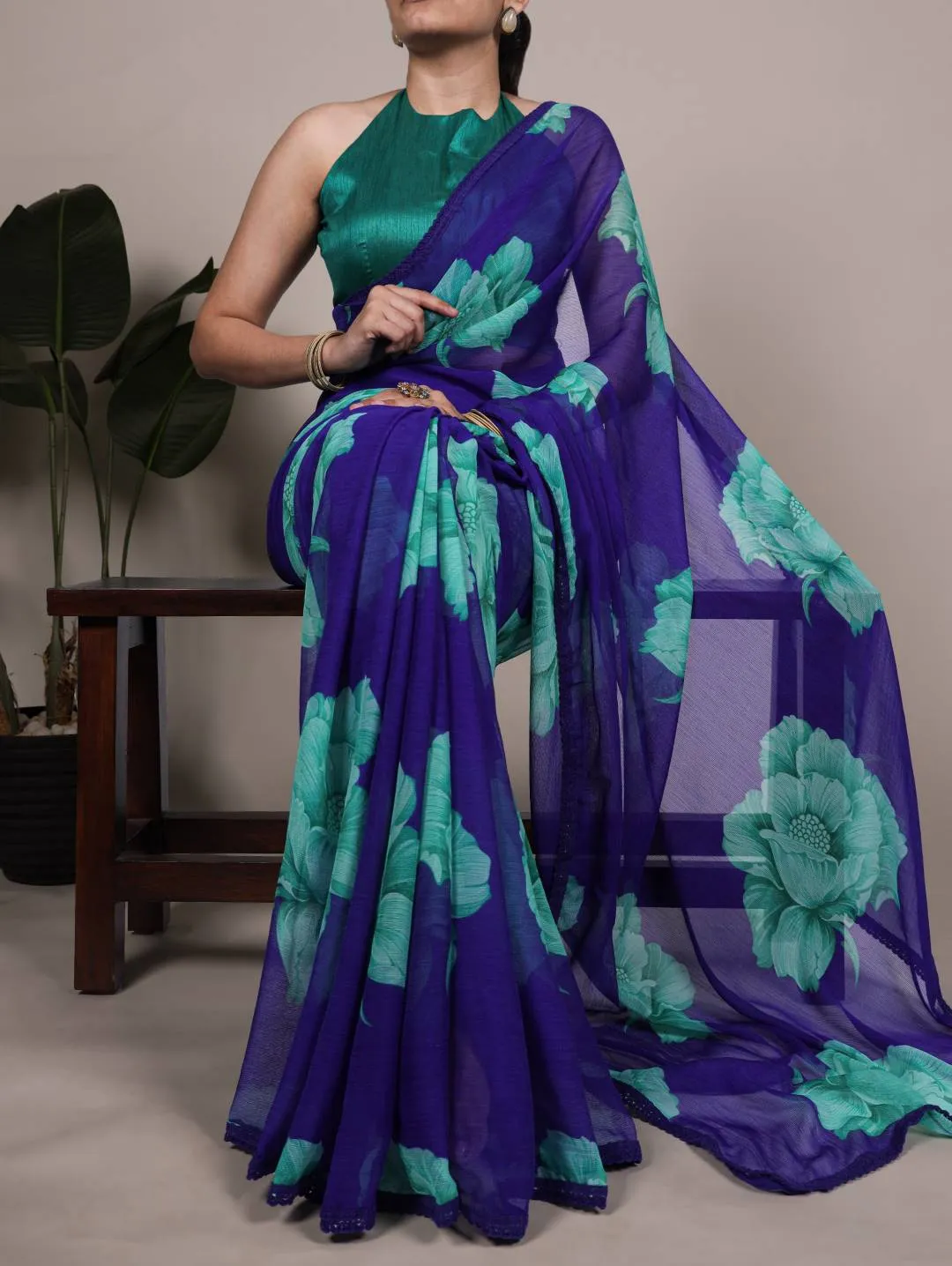 Beautiful WMN 7033 Chiffon Floral Printed Saree Wholesale 2026