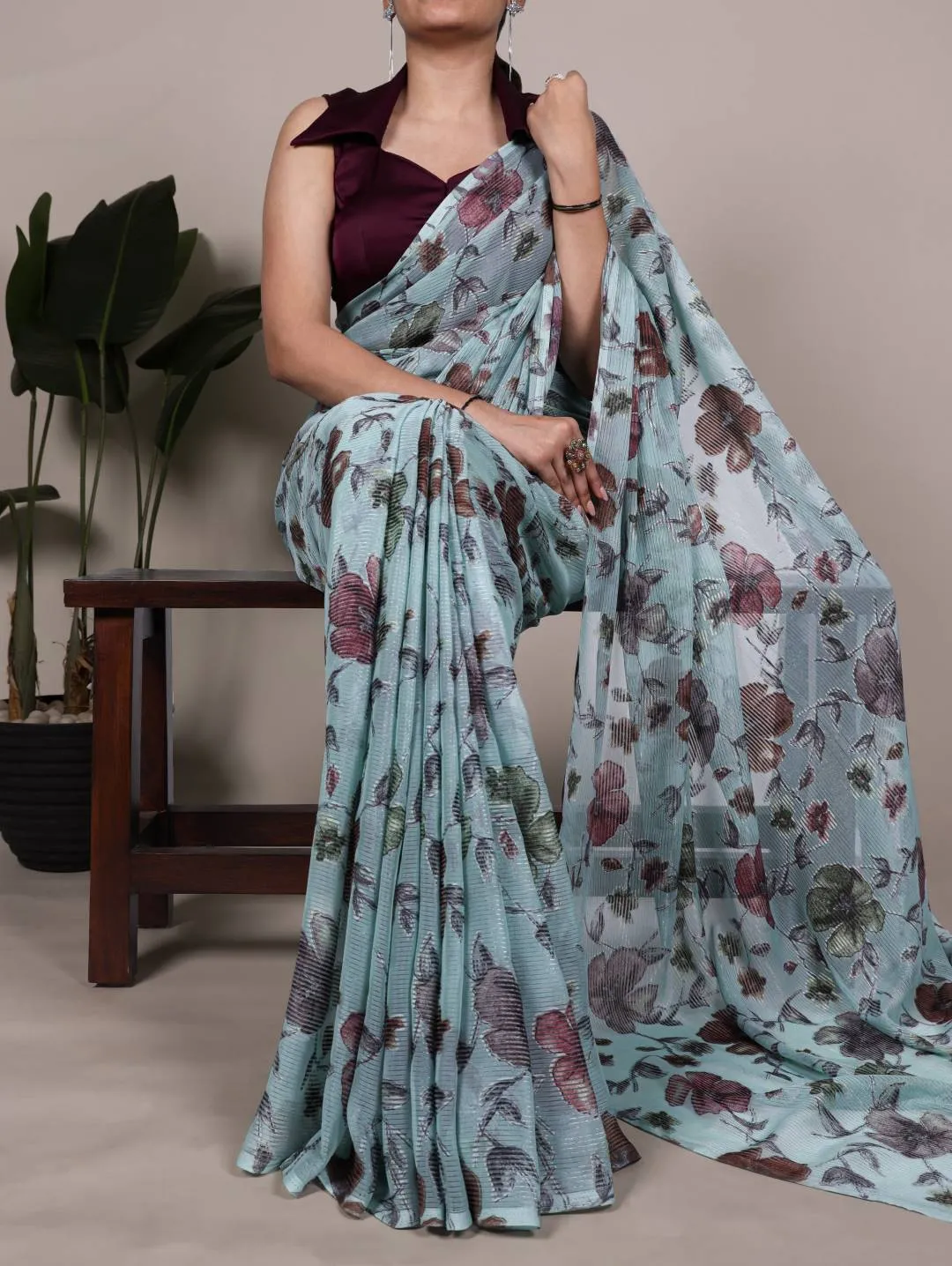 Launching WMN 7051 Lurex Brasso Floral Viscose Brasso Festive Saree Wholesale 2026
