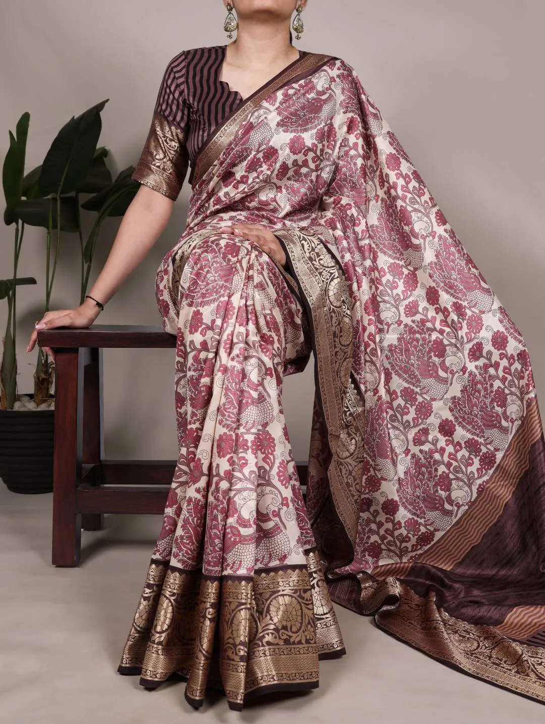 Launching WMN 7050 Tasar Silk Printed Festival Saree Wholesale 2026
