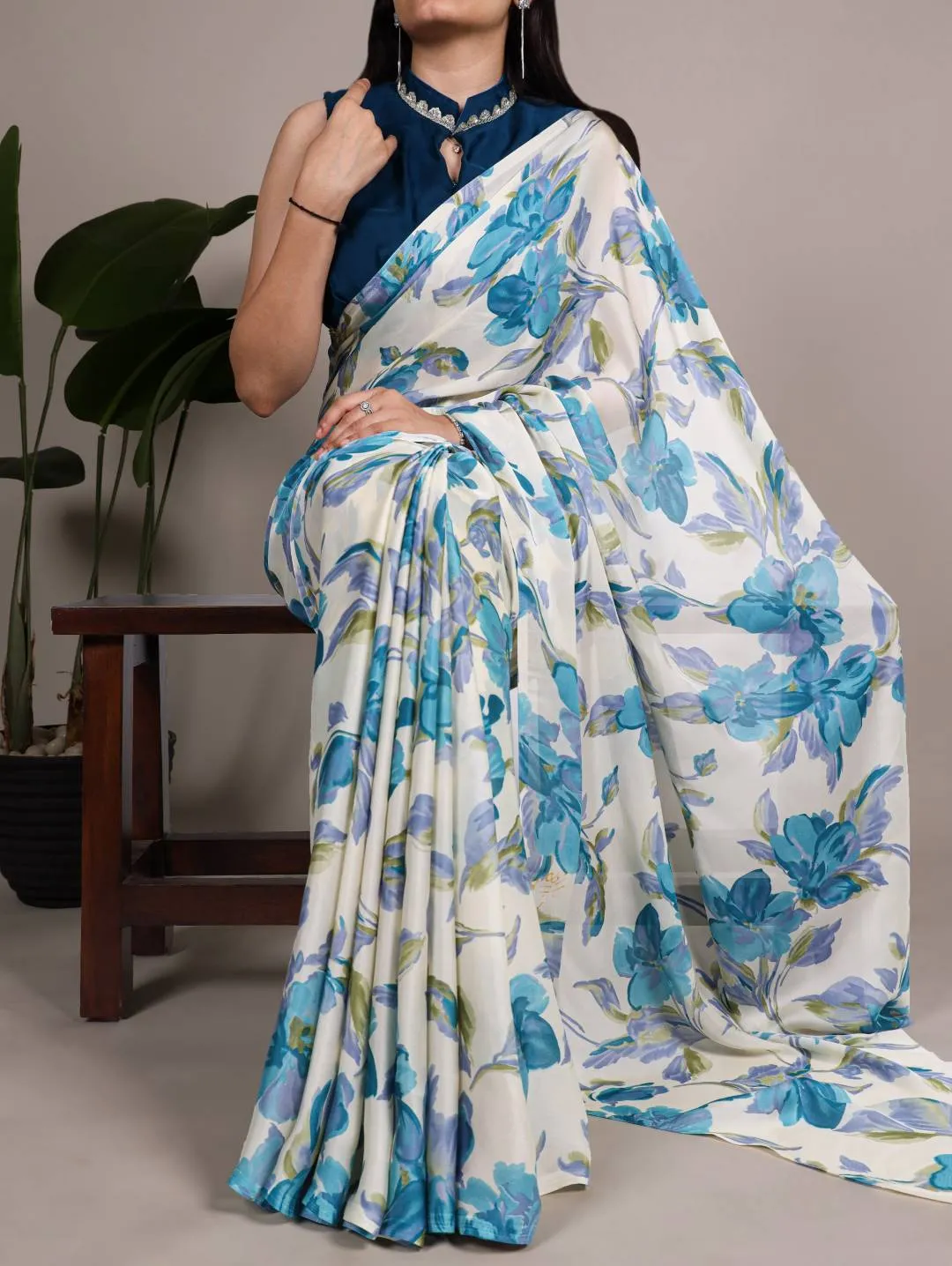 Launching WMN 7008 Satin Silk Floral Printed Saree Wholesale 2026