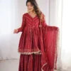 Stylish Sabina 5300 Mal Chanderi Mirror Handwork Sharara Suit Wholesale 2026