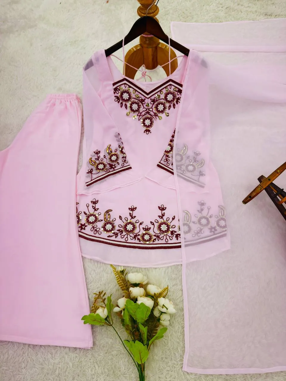 Buy Sabina 5241 Georgette Designer Embroidery Sharara Suit Wholesale 2026